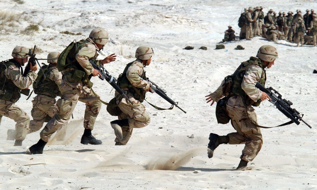 soldiers raiding a beach
